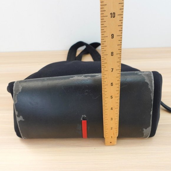 PRADA Bag Women Black Purse Italian Duffel Neoprene Medium Handbag ITALY DEFECTS - Picture 11 of 16